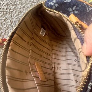 Elegant Navy Floral Cosmetic Bag